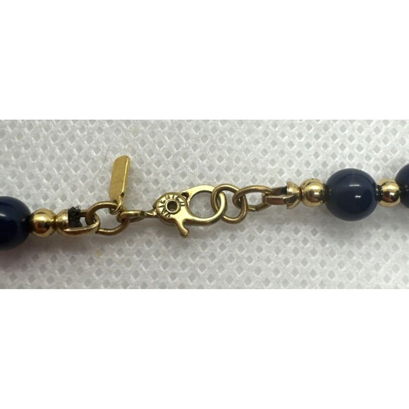 Vintage Monet Signed Graduated‎ Round Blue Beaded 30" Necklace Retro Plastic - Picture 4 of 7